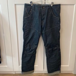 Mens G Star Raw Denim 3D Dimension Tapered Jeans Size 36x34
